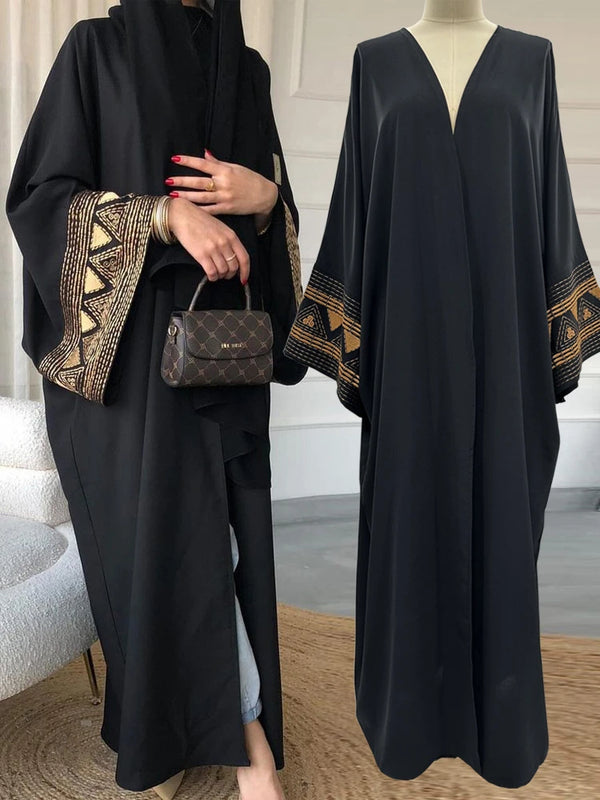 White Black Open Batwing Kimono Abaya Dubai 2024 Islam Muslim Dress For Women Kebaya Kaftan Robe Musulmane Caftan Marocain Femme