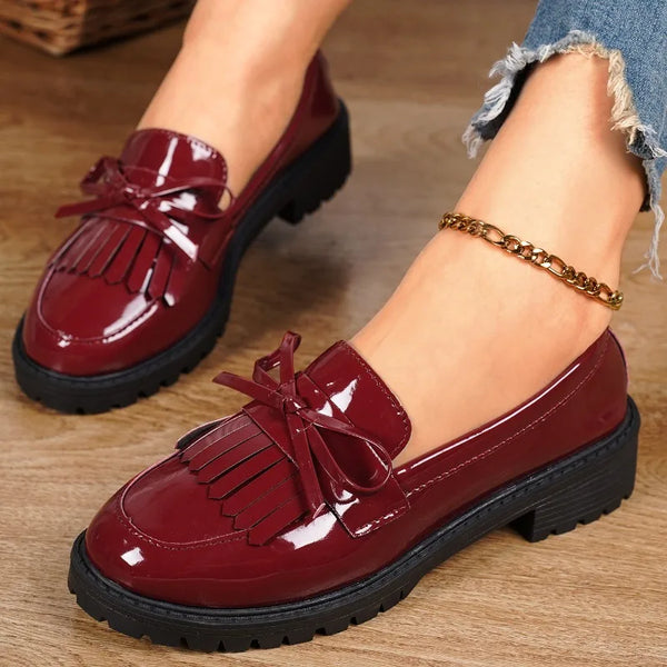 Ladies Spring New Simple Solid Color PU Leather Women's Shoes Outdoor Casual Shallow Mouth Slip-on Women's Flat Shoes Large Size