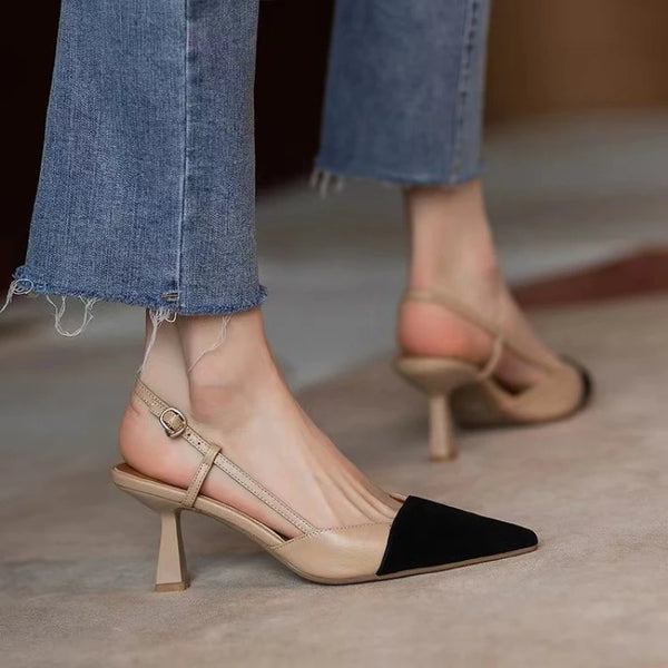 High Heels Summer 2024 New Arrival Fashion Buckle Pointed Heel Sandals Women Comfort Simplicity Stilettos Sandalias De Mujer