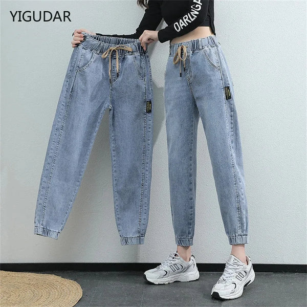 White Jeans for Women High Waist Harem Mom Jeans Spring New Black Women Jeans Streetwear pants Female harem pants women clothing